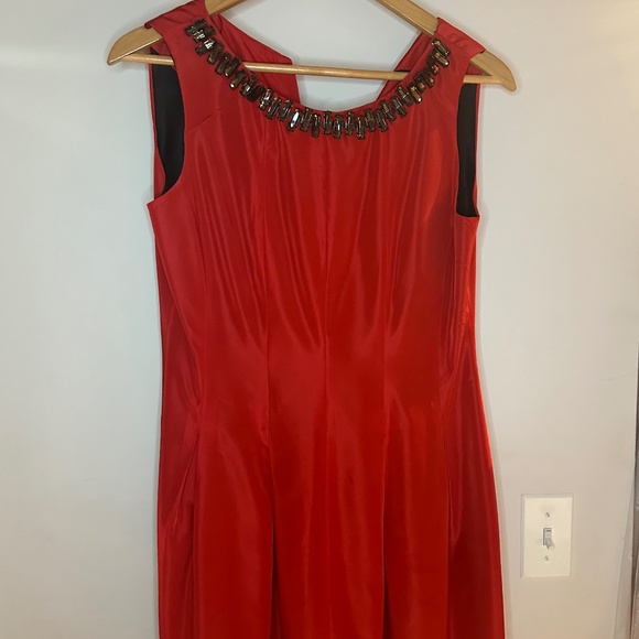 ZARA Jewel Neck Pleated Short Dress -Large - Picture 3 of 6